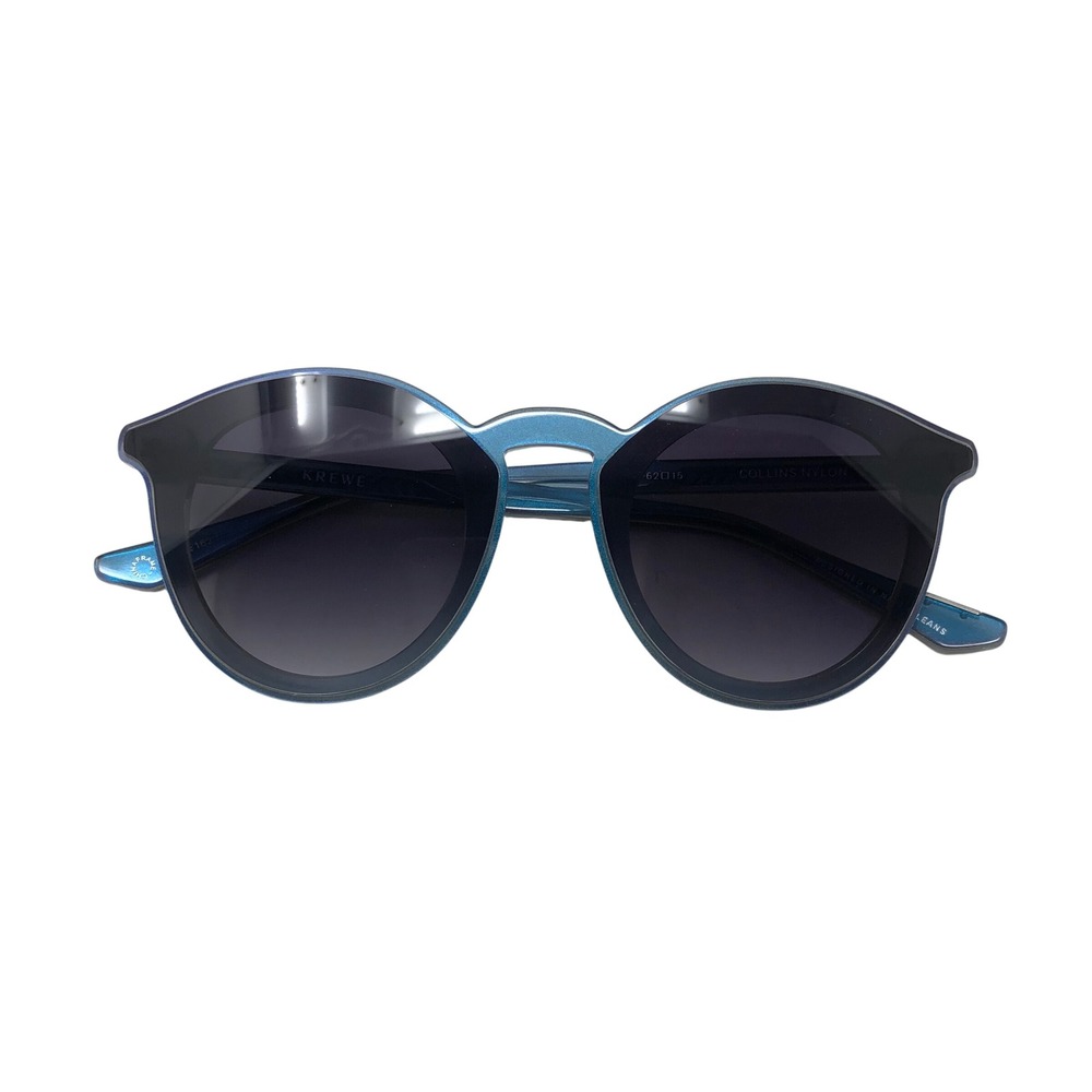 KREWE Collins Nylon Sunglasses Women OS Adult Grey Blue Round Gradient Lens